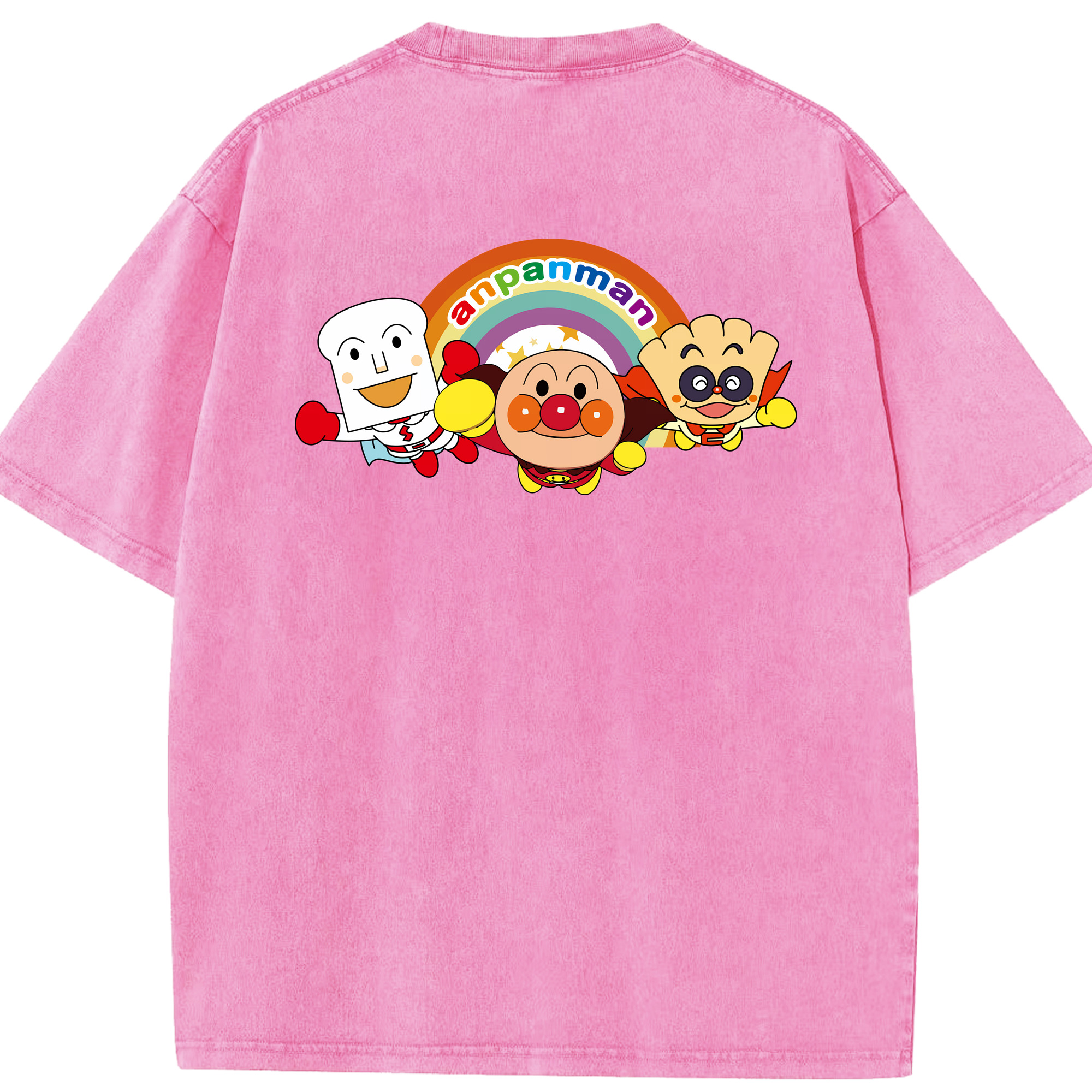 （画像用） アンパンマン Anpanman 綿100% ヴィンテージ風 半袖Tシャツ（背面プリント）